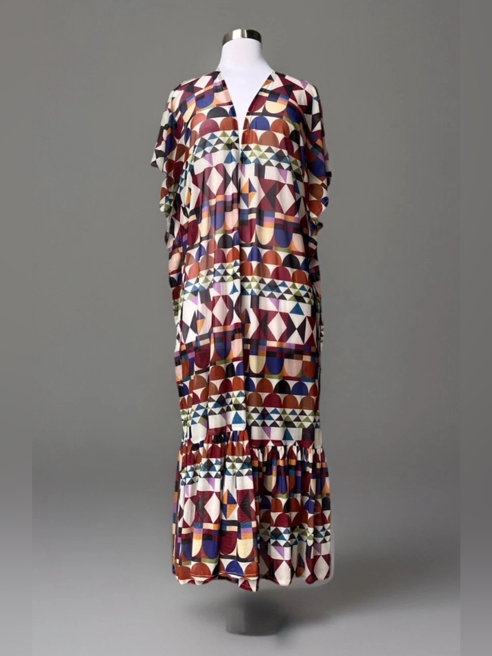 Shannon Passero Geometric Sheer Open Kimono Cardigan Sz S